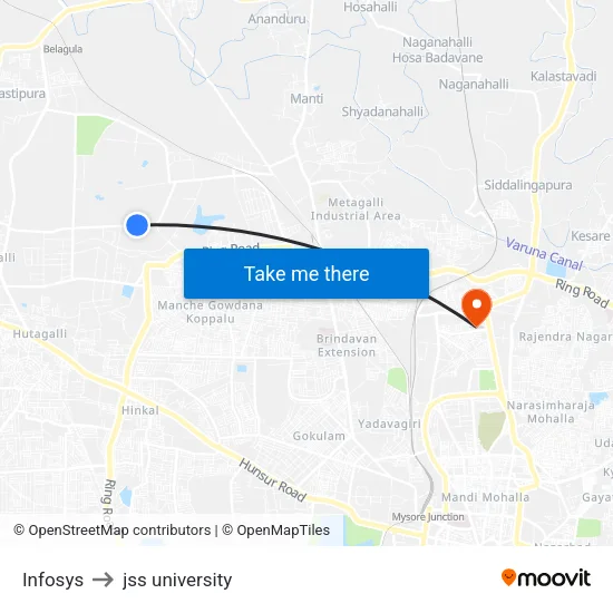 Infosys to jss university map