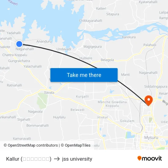 Kallur (ಕಲ್ಲೂರು) to jss university map