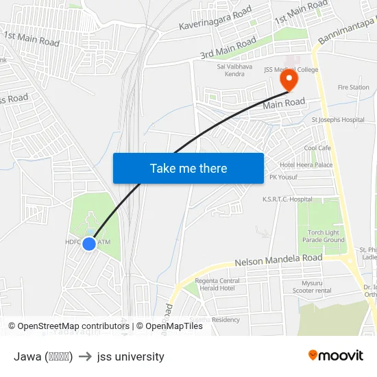 Jawa (ಜಾವಾ) to jss university map