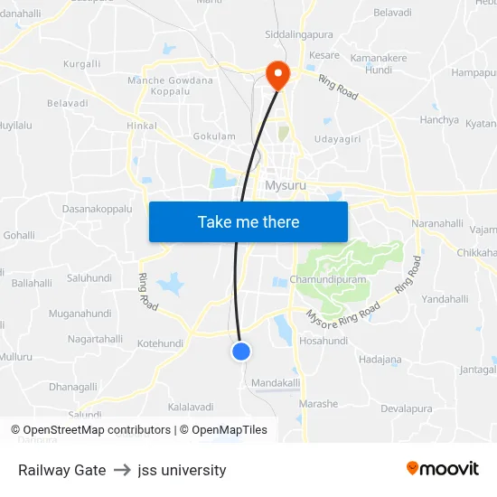 Railway Gate to jss university map