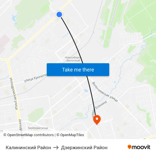 Калининский Район to Дзержинский Район map