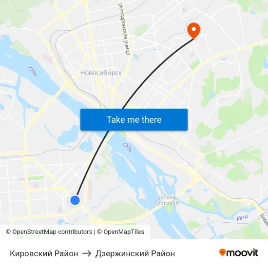 Кировский Район to Дзержинский Район map