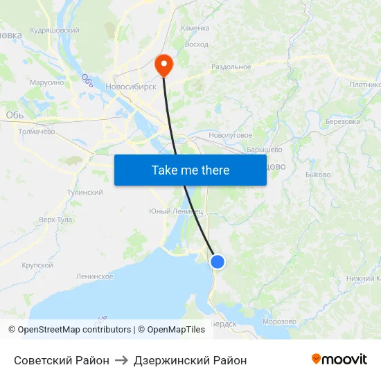 Советский Район to Дзержинский Район map