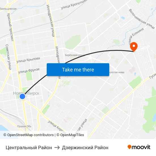 Центральный Район to Дзержинский Район map
