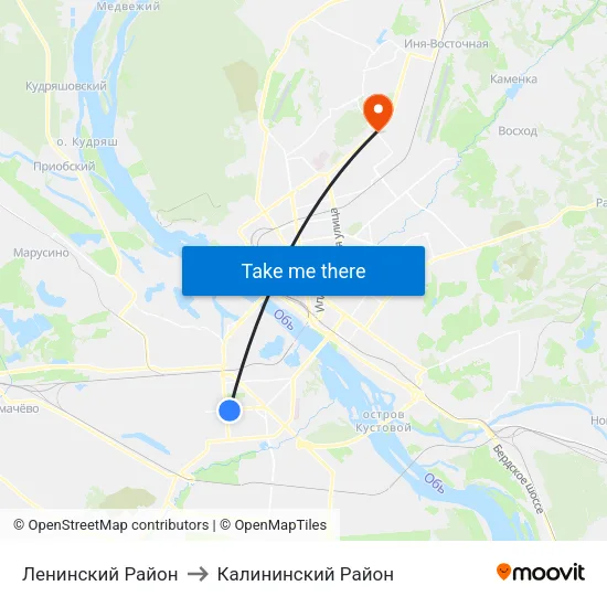 Ленинский Район to Калининский Район map