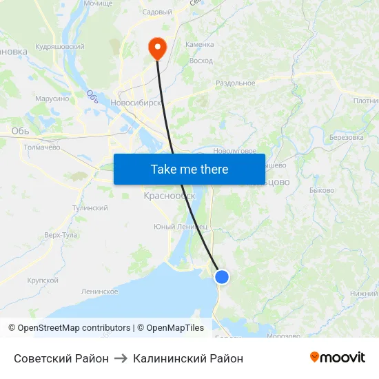 Советский Район to Калининский Район map