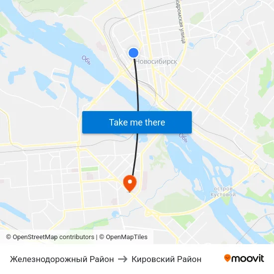 Железнодорожный Район to Кировский Район map