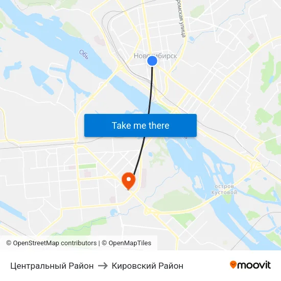 Центральный Район to Кировский Район map