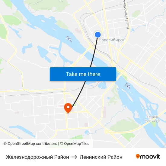 Железнодорожный Район to Ленинский Район map