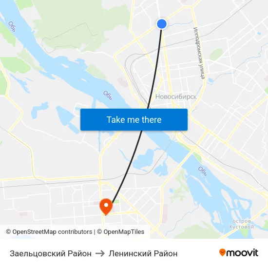 Заельцовский Район to Ленинский Район map