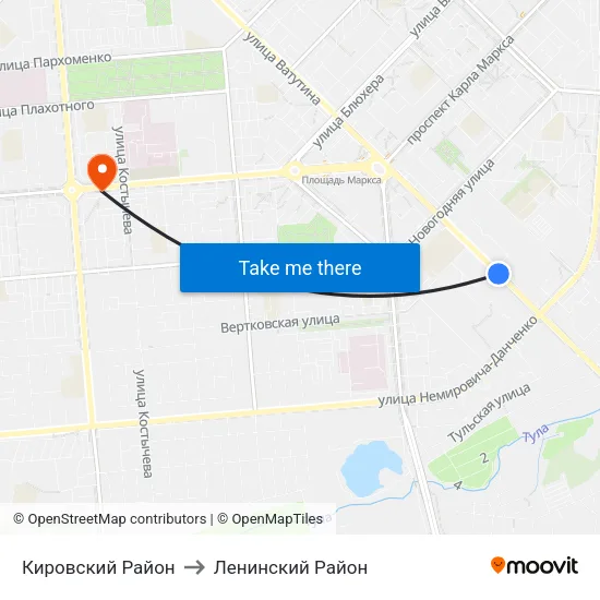 Кировский Район to Ленинский Район map