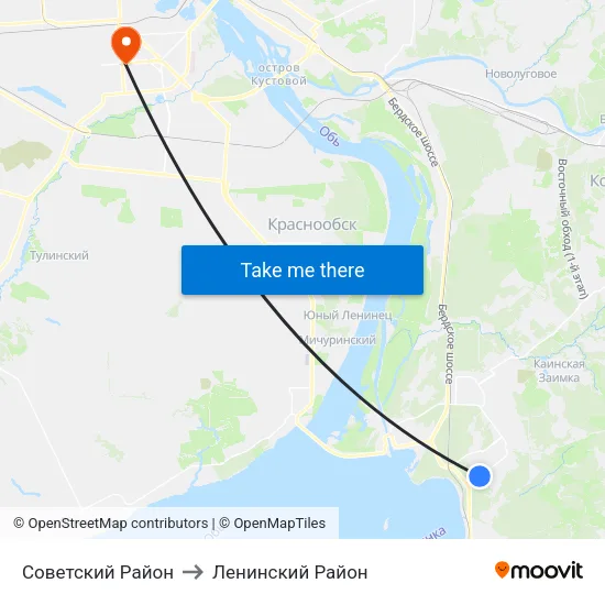 Советский Район to Ленинский Район map