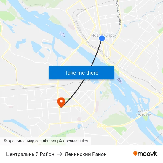 Центральный Район to Ленинский Район map