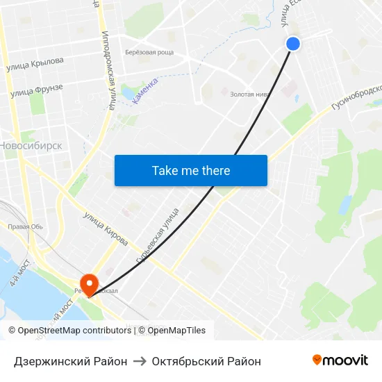 Дзержинский Район to Октябрьский Район map