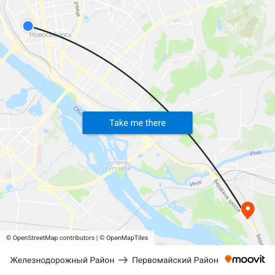 Железнодорожный Район to Первомайский Район map