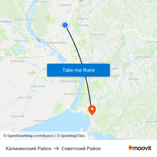 Калининский Район to Советский Район map