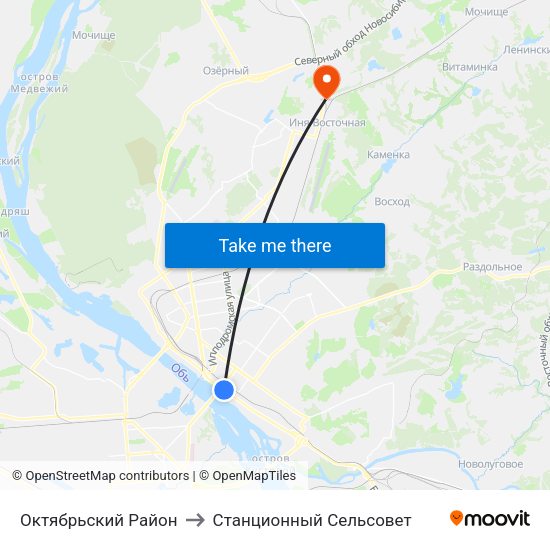 Октябрьский Район to Станционный Сельсовет map