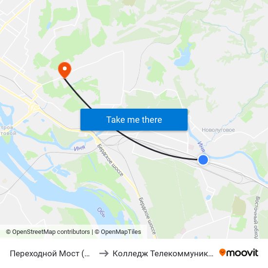 Переходной Мост (Первомайская Ул.) to Колледж Телекоммуникации И Информатики map