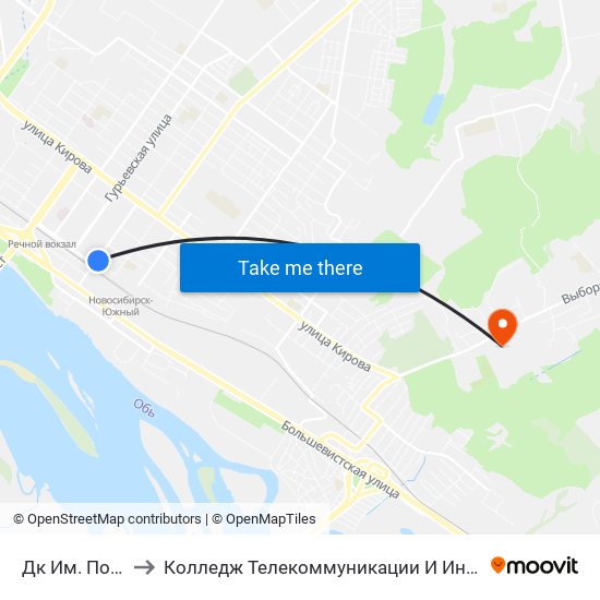 Дк Им. Попова to Колледж Телекоммуникации И Информатики map