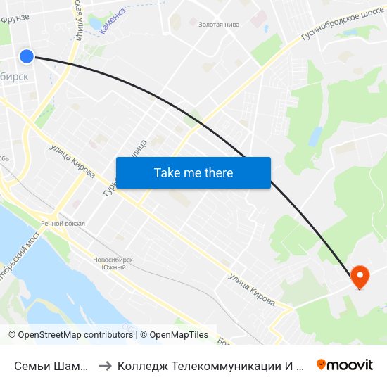 Семьи Шамшиных to Колледж Телекоммуникации И Информатики map