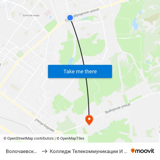 Волочаевский Ж/М to Колледж Телекоммуникации И Информатики map