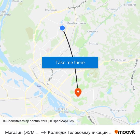 Магазин (Ж/М Снегири) to Колледж Телекоммуникации И Информатики map