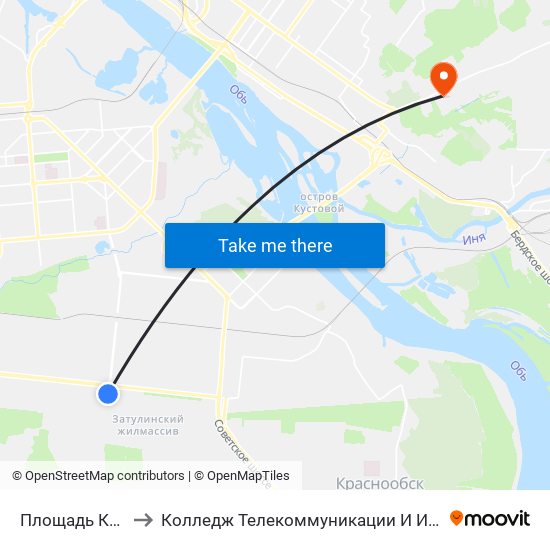 Площадь Кирова to Колледж Телекоммуникации И Информатики map