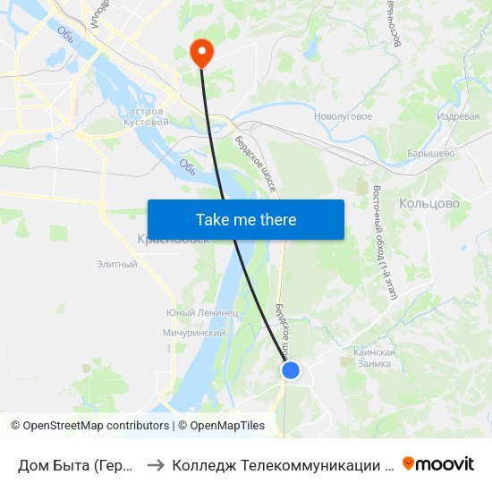 Дом Быта (Героев Труда) to Колледж Телекоммуникации И Информатики map