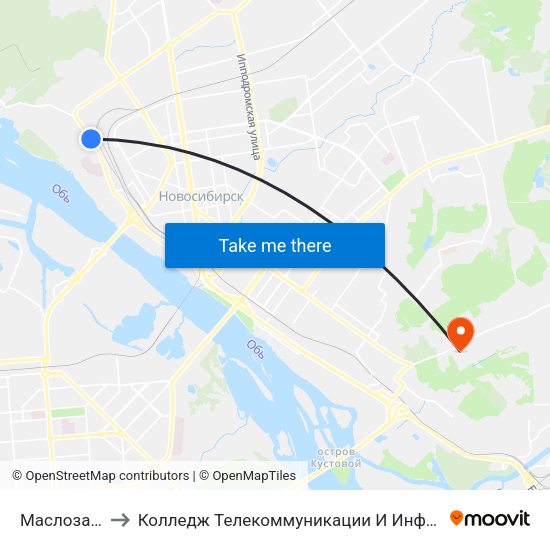 Маслозавод to Колледж Телекоммуникации И Информатики map