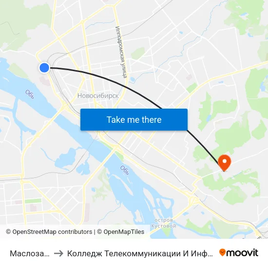 Маслозавод to Колледж Телекоммуникации И Информатики map