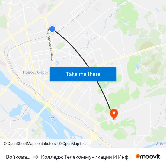 Войкова Ул. to Колледж Телекоммуникации И Информатики map