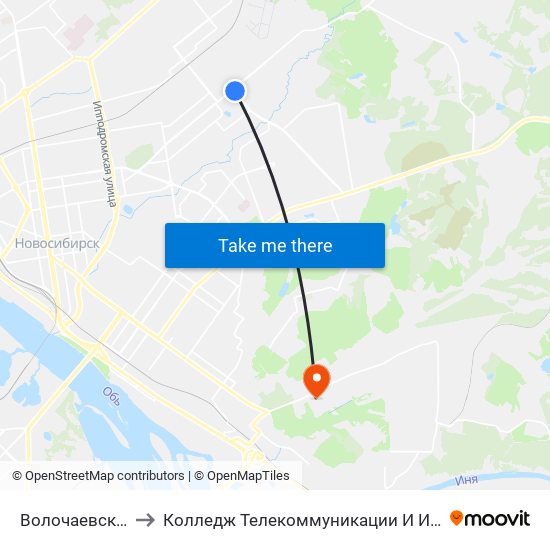 Волочаевская Ул. to Колледж Телекоммуникации И Информатики map