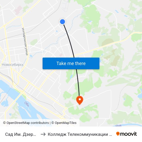 Сад Им. Дзержинского to Колледж Телекоммуникации И Информатики map