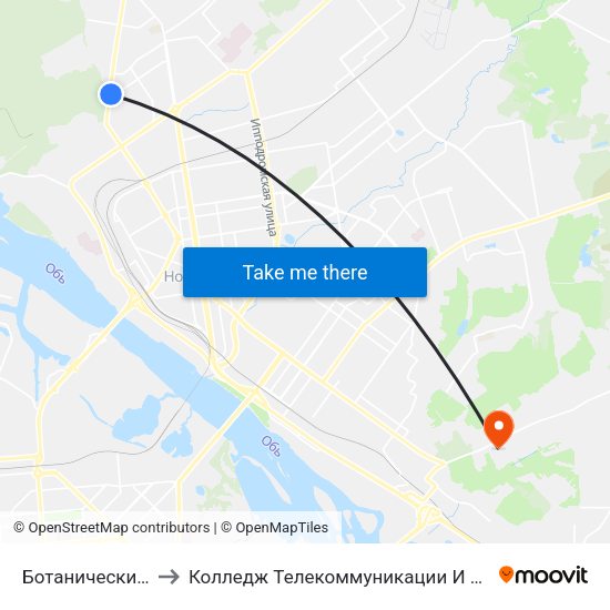 Ботанический Ж/М to Колледж Телекоммуникации И Информатики map
