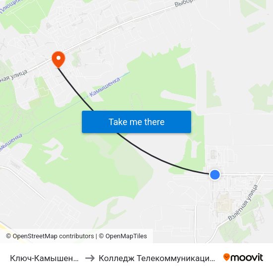 Ключ-Камышенское Плато to Колледж Телекоммуникации И Информатики map