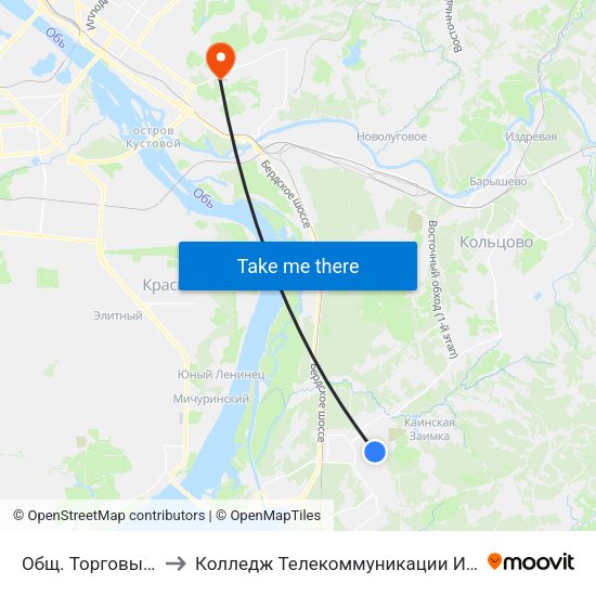 Общ. Торговый Центр to Колледж Телекоммуникации И Информатики map