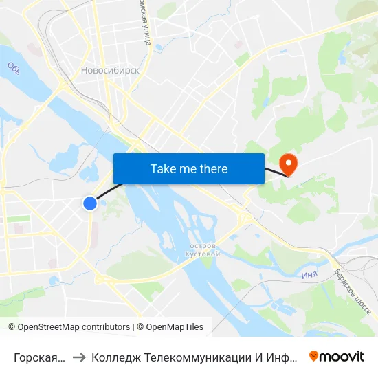 Горская Ул. to Колледж Телекоммуникации И Информатики map