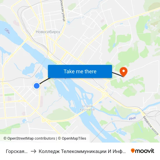 Горская Ул. to Колледж Телекоммуникации И Информатики map