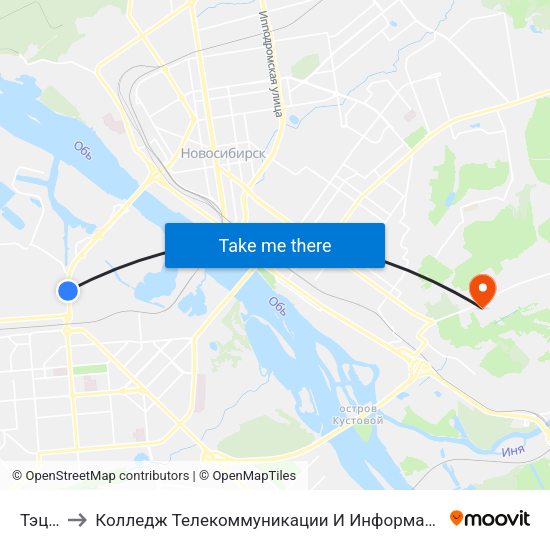 Тэц-3 to Колледж Телекоммуникации И Информатики map