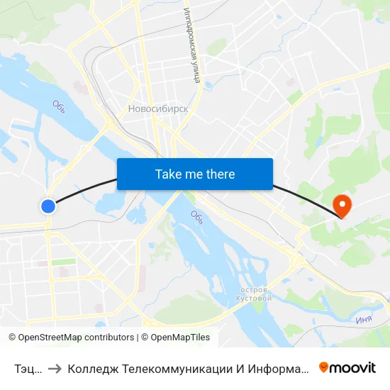 Тэц-3 to Колледж Телекоммуникации И Информатики map