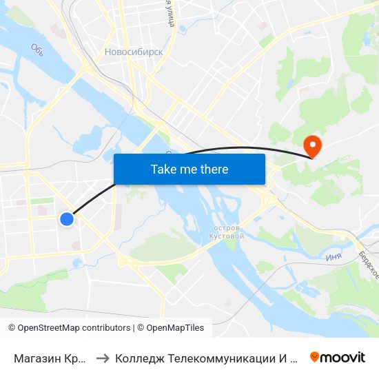 Магазин Кристалл to Колледж Телекоммуникации И Информатики map