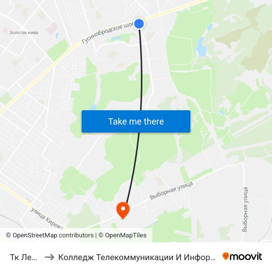 Тк Лента to Колледж Телекоммуникации И Информатики map