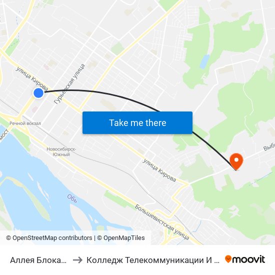 Аллея Блокадников to Колледж Телекоммуникации И Информатики map