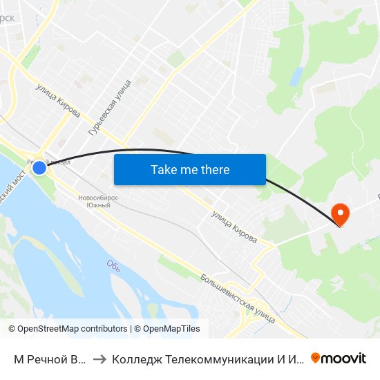 М Речной Вокзал to Колледж Телекоммуникации И Информатики map