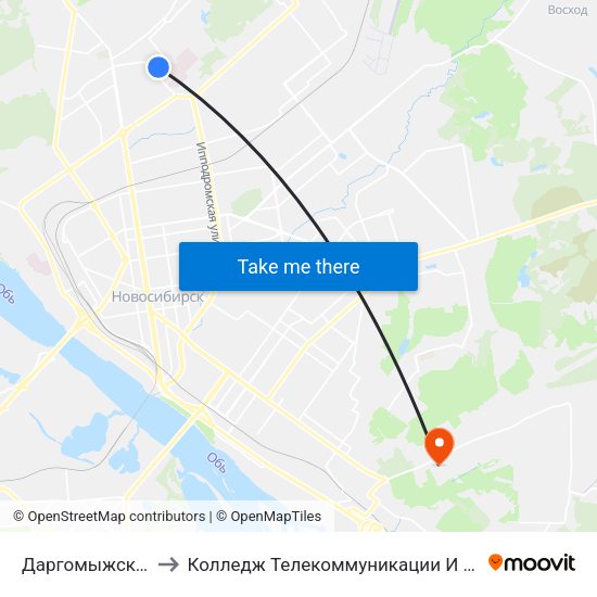 Даргомыжского Ул. to Колледж Телекоммуникации И Информатики map