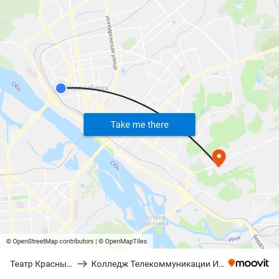 Театр Красный Факел to Колледж Телекоммуникации И Информатики map