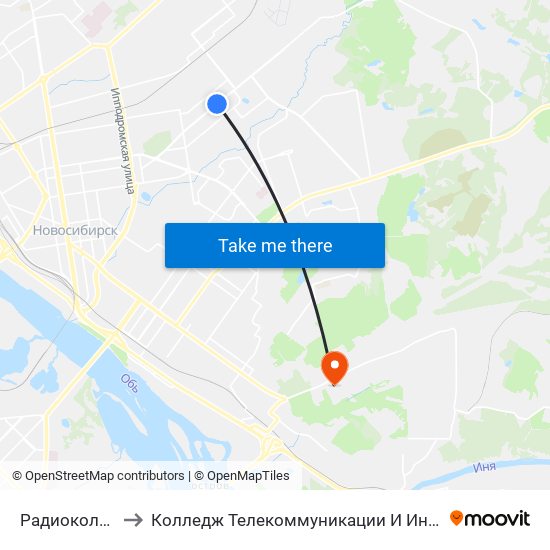 Радиоколледж to Колледж Телекоммуникации И Информатики map