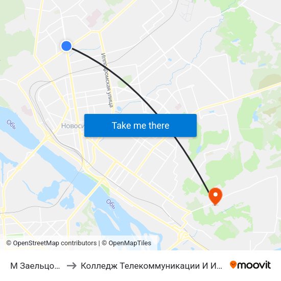 М Заельцовская to Колледж Телекоммуникации И Информатики map