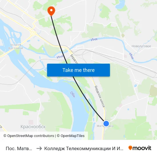 Пос. Матвеевка to Колледж Телекоммуникации И Информатики map