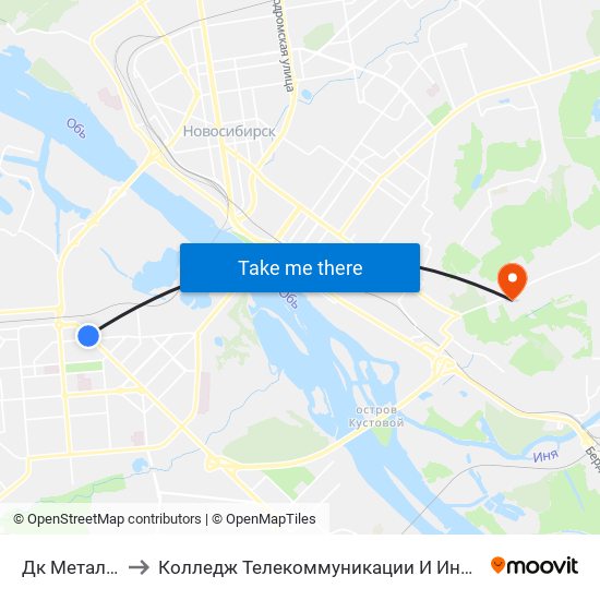 Дк Металлург to Колледж Телекоммуникации И Информатики map